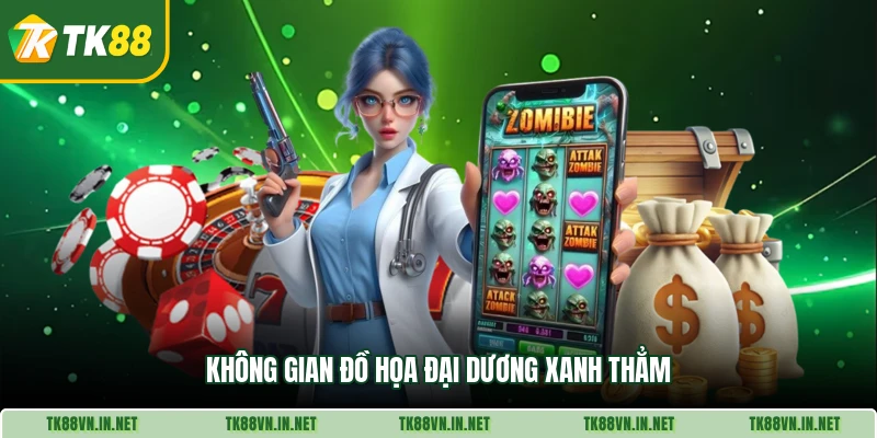Không gian đồ họa đại dương xanh thẳm