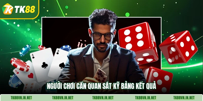 Người chơi cần quan sát kỹ bảng kết quả